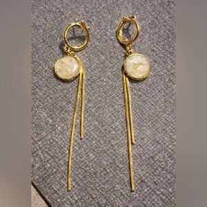 Gold over Sterling Silver Dangle Earrings with enamel